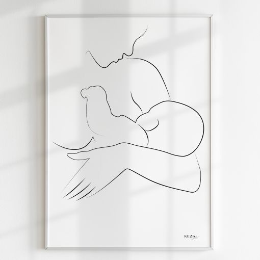 illustrations par kezacreation d'une femme allaitant un bébé