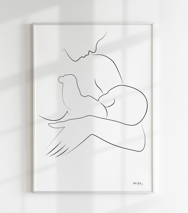illustrations par kezacreation d'une femme allaitant un bébé